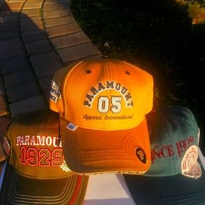 Lot of 3 Paramount Stock Logo Baseball Hats